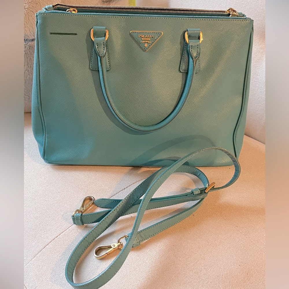 Prada Teal Leather Handbag